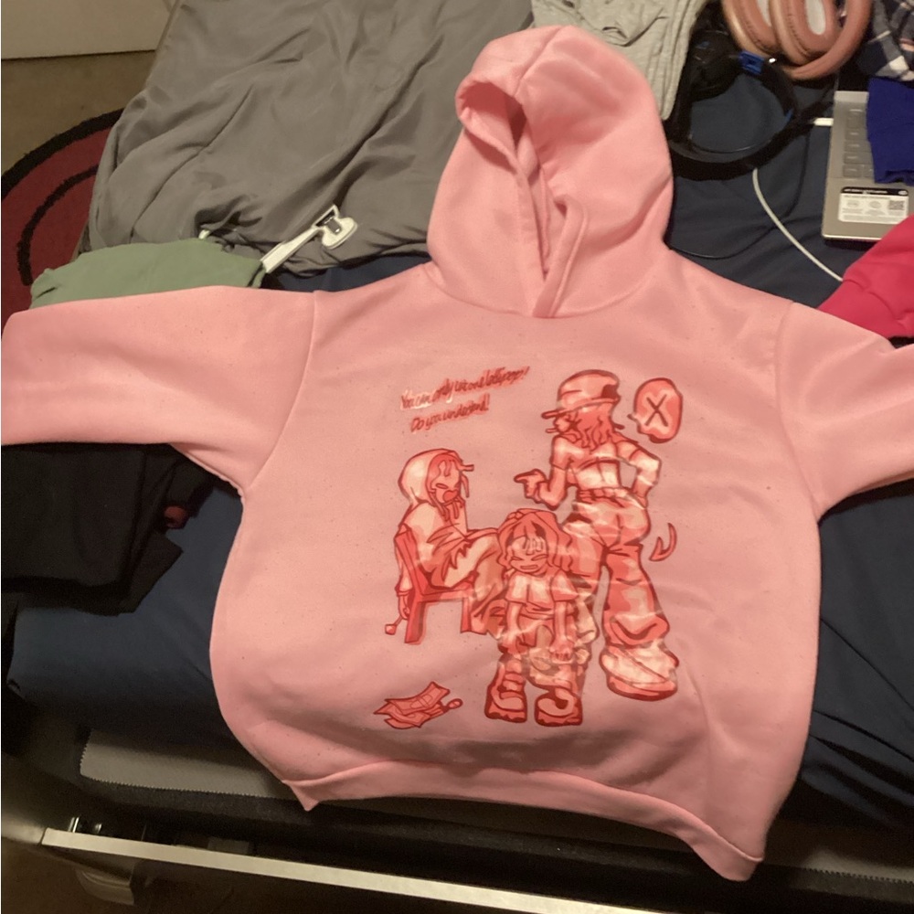 Pink Hoodie with Graphic Design and Classic Style
